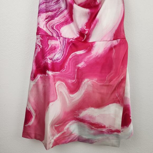 Retrofete Ariella Dress in Marble Pink Silk Size Medium Mini Sleeveless NWT - Picture 5 of 11